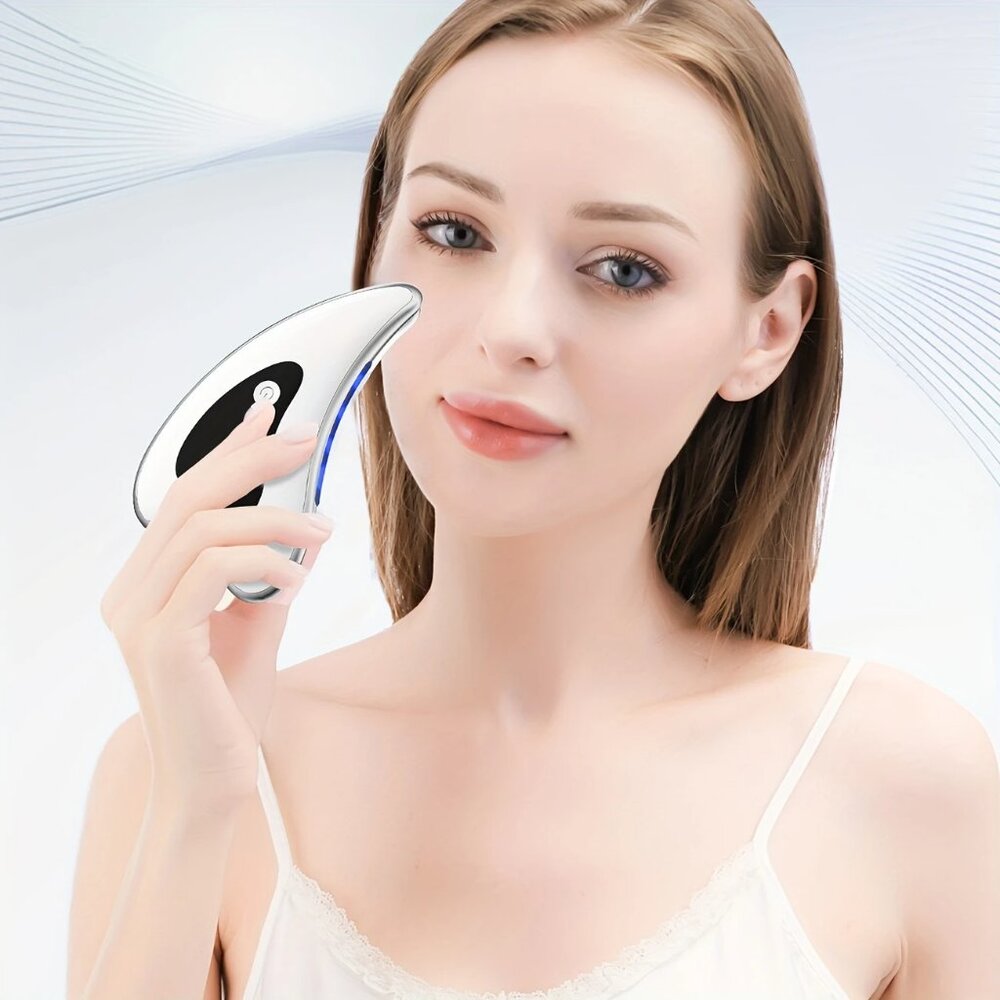 Rechargeable Facial Massager – Heat & Vibration, Portable Skin Care Tool, Home